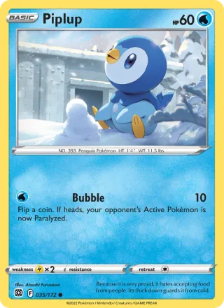 Piplup #035 · Brilliant Stars Pokémon card