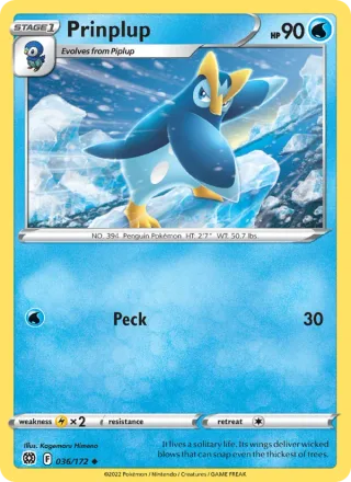 Prinplup #036 · Brilliant Stars Pokémon card