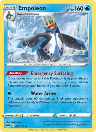 Empoleon #037 · Brilliant Stars Pokémon card