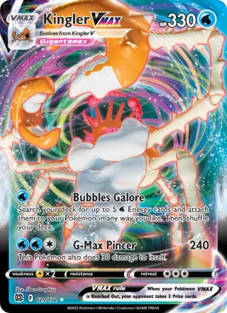 Kingler VMAX #029 · Brilliant Stars Pokémon card