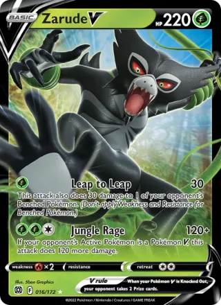 Zarude V #016 · Brilliant Stars Pokémon card