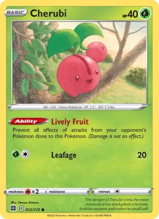 Cherubi #012 · Brilliant Stars Pokémon card