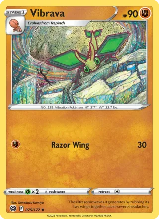 Vibrava #075 · Brilliant Stars Pokémon card