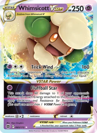 Whimsicott VSTAR #065 · Brilliant Stars Pokémon card