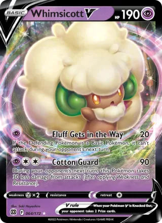 Whimsicott V #064 · Brilliant Stars Pokémon card