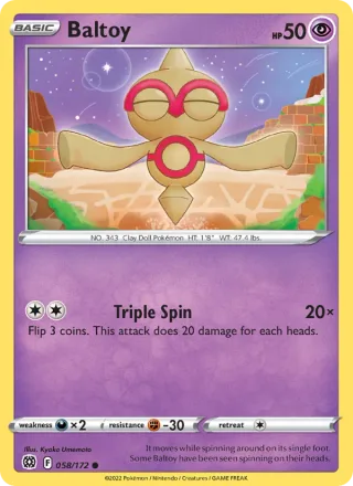 Baltoy #058 · Brilliant Stars Pokémon card