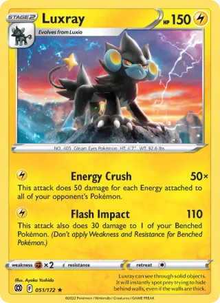 Luxray #051 · Brilliant Stars Pokémon card