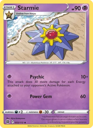 Starmie #055 · Brilliant Stars Pokémon card