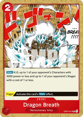 Dragon Breath #OP07-017 · 500 Years in the Future Pre-Release Cards One Piece card