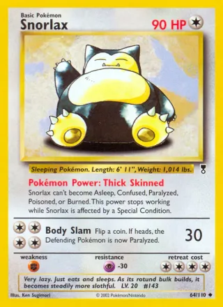 Snorlax #64 · Legendary Collection Pokémon card
