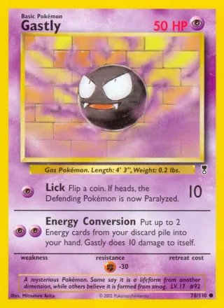 Gastly #76 · Legendary Collection Pokémon card
