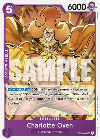 Charlotte Oven #OP08-061 · Two Legends Pre-Release Cards One Piece card