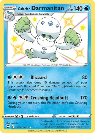 Galarian Darmanitan #SV024 · Shining Fates Shiny Vault Pokémon card