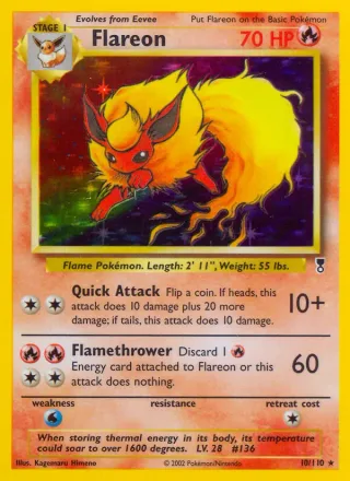 Flareon #10 · Legendary Collection Pokémon card