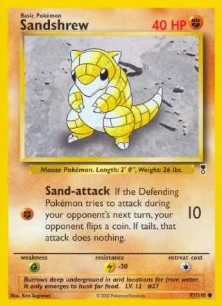 Sandshrew #91 · Legendary Collection Pokémon card