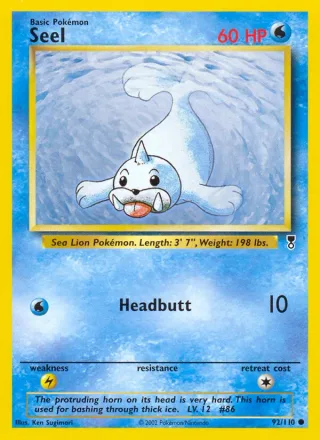 Seel #92 · Legendary Collection Pokémon card