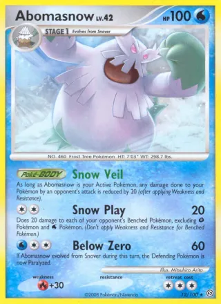 Abomasnow #12 · Stormfront Pokémon card