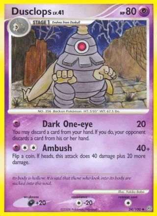 Dusclops #34 · Stormfront Pokémon card