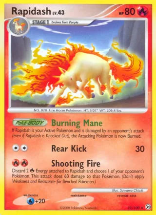 Rapidash #22 · Stormfront Pokémon card