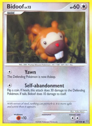 Bidoof #54 · Stormfront Pokémon card