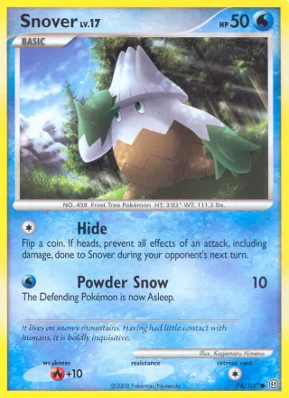 Snover #74 · Stormfront Pokémon card