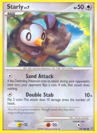 Starly #75 · Stormfront Pokémon card