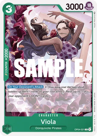 Viola #OP04-021 · Kingdoms of Intrigue Pre-Release Cards One Piece card