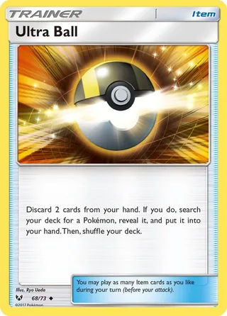 Ultra Ball #68 · Shining Legends Pokémon card