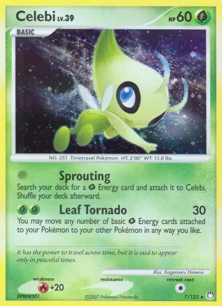 Celebi #7 · Mysterious Treasures Pokémon card
