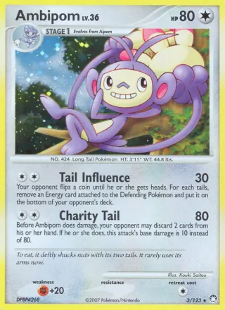 Ambipom #3 · Mysterious Treasures Pokémon card