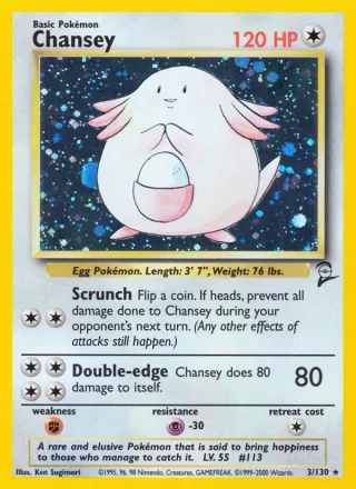 Chansey #3 · Base Set 2 Pokémon card