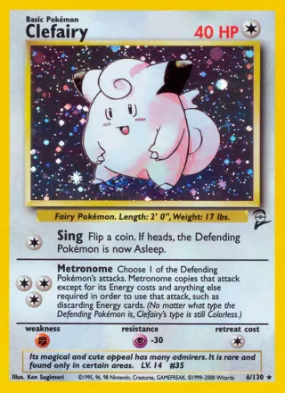 Clefairy #6 · Base Set 2 Pokémon card
