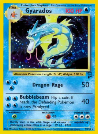 Gyarados #7 · Base Set 2 Pokémon card
