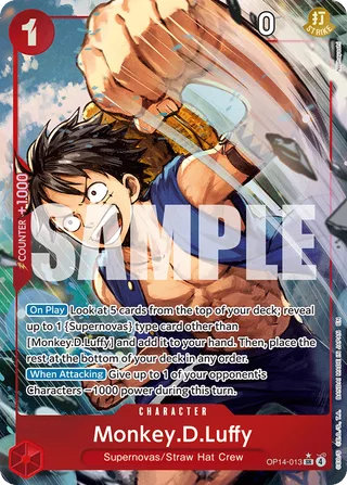 Monkey.D.Luffy (Alternate Art) #OP14-013-alternate-art · The Azure Sea's Seven One Piece card