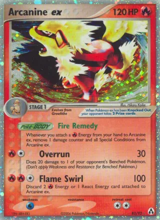 Arcanine ex #83 · Legend Maker Pokémon card