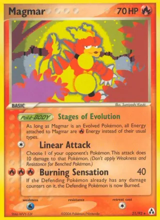 Magmar #21 · Legend Maker Pokémon card