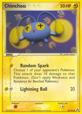 Chinchou #50 · Legend Maker Pokémon card