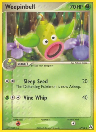 Weepinbell #47 · Legend Maker Pokémon card