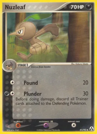 Nuzleaf #41 · Legend Maker Pokémon card