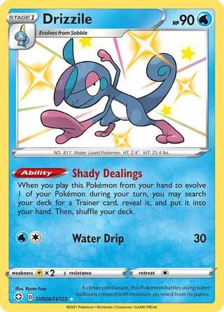 Drizzile #SV026 · Shining Fates Shiny Vault Pokémon card