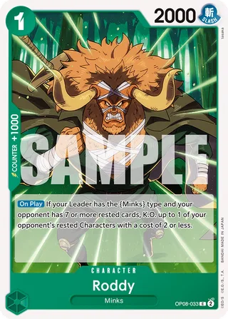Roddy #OP08-033 · Two Legends Pre-Release Cards One Piece card
