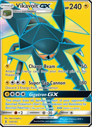 Vikavolt GX #134 · Guardians Rising Pokémon card