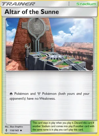 Altar of the Sunne #118 · Guardians Rising Pokémon card