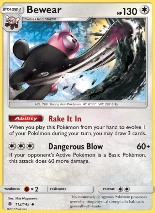 Bewear #113 · Guardians Rising Pokémon card
