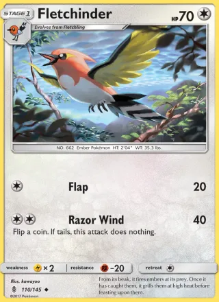 Fletchinder #110 · Guardians Rising Pokémon card