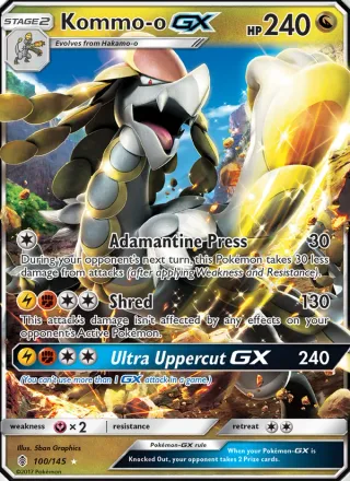 Kommo-o GX #100 · Guardians Rising Pokémon card