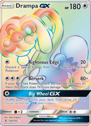Drampa GX #160 · Guardians Rising Pokémon card