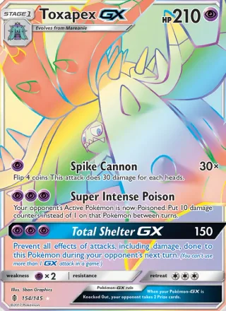 Toxapex GX #154 · Guardians Rising Pokémon card