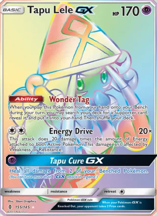 Tapu Lele GX #155 · Guardians Rising Pokémon card