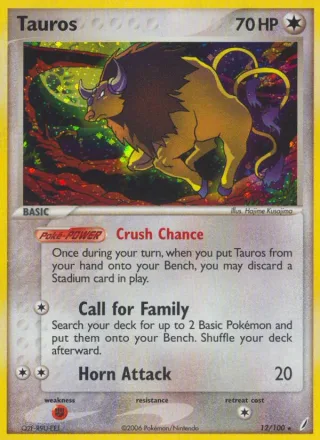 Tauros #12 · Crystal Guardians Pokémon card
